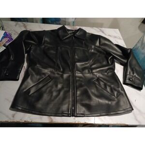 BUTTons Brand Black Coat Made of Faux Leather 2XL (Polyurethane Shell) Used